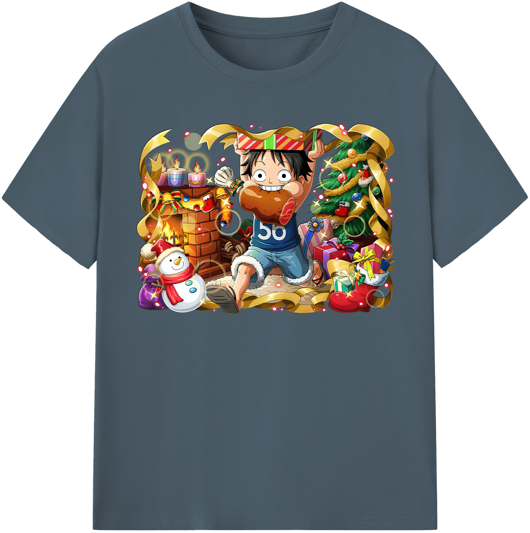 ワンピース モンキー・D・ルフィ ONE PIECE Monkey D. Luffy 綿100％半袖Tシャツ（フロントプリント）